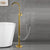 Contemporary Brass Freestanding Bathtub Faucet with 1-Handle Bathtub Faucet Gold Wall Hand Shower Not Included Clearhalo 'Bathroom Remodel & Bathroom Fixtures' 'Bathtub Faucets' 'bathtub_faucets' 'Home Improvement' 'home_improvement' 'home_improvement_bathtub_faucets' 7233739