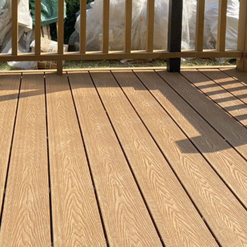 Composite Deck Plank Solid Color Wire Brushed Deck Tiles for Outdoor Champagne 139.9 sq ft. - 31 Pieces Round Clearhalo 'Home Improvement' 'home_improvement' 'home_improvement_outdoor_deck_tiles_planks' 'Outdoor Deck Tiles & Planks' 'Outdoor Flooring & Tile' 'Outdoor Remodel' 'outdoor_deck_tiles_planks' 7233831