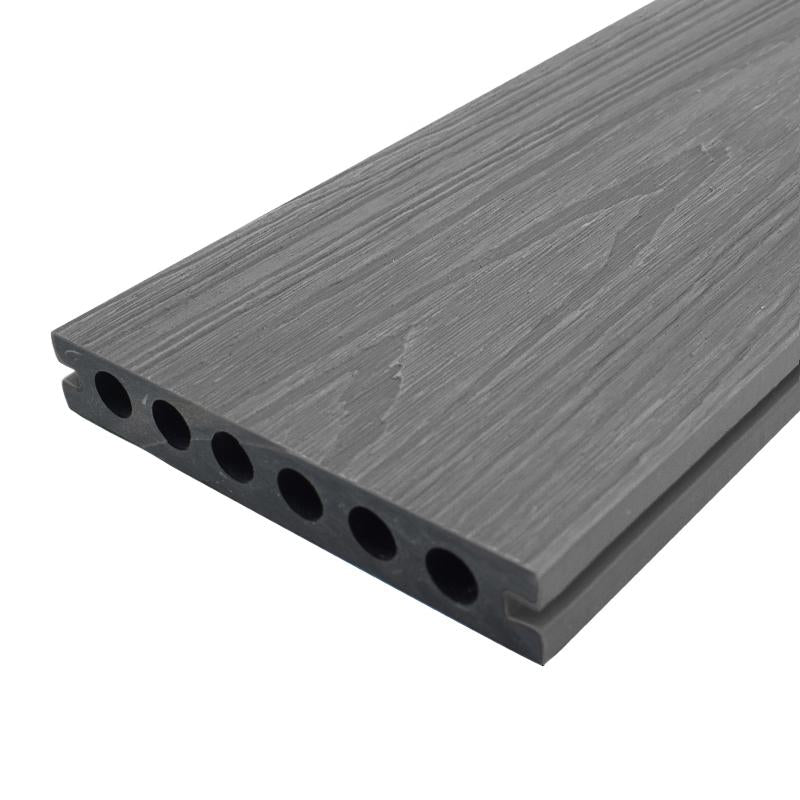 Composite Deck Plank Solid Color Wire Brushed Deck Tiles for Outdoor Light Gray Round Clearhalo 'Home Improvement' 'home_improvement' 'home_improvement_outdoor_deck_tiles_planks' 'Outdoor Deck Tiles & Planks' 'Outdoor Flooring & Tile' 'Outdoor Remodel' 'outdoor_deck_tiles_planks' 7233835