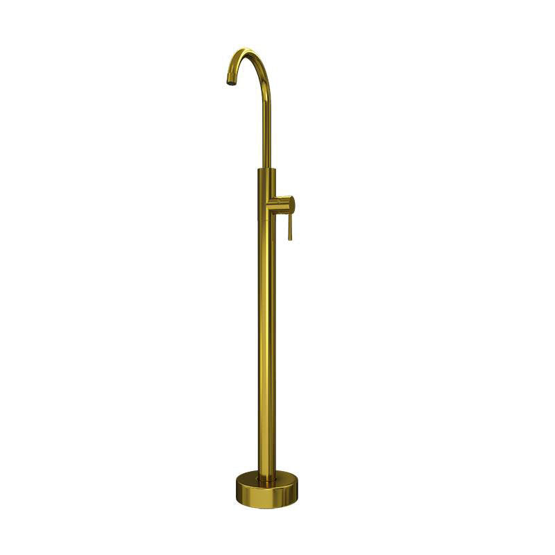 Modern Freestanding Tub Filler with 2 Handles Floor Mounted Bathroom Faucet Gold Hand Shower Not Included Ground Clearhalo 'Bathroom Remodel & Bathroom Fixtures' 'Bathtub Faucets' 'bathtub_faucets' 'Home Improvement' 'home_improvement' 'home_improvement_bathtub_faucets' 7233976