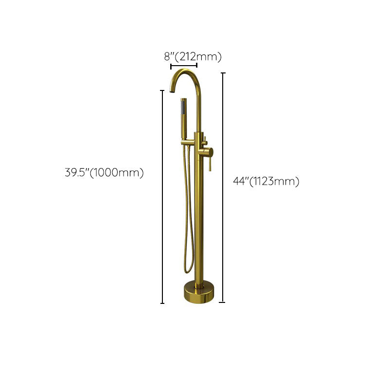 Modern Freestanding Tub Filler with 2 Handles Floor Mounted Bathroom Faucet Clearhalo 'Bathroom Remodel & Bathroom Fixtures' 'Bathtub Faucets' 'bathtub_faucets' 'Home Improvement' 'home_improvement' 'home_improvement_bathtub_faucets' 7233984