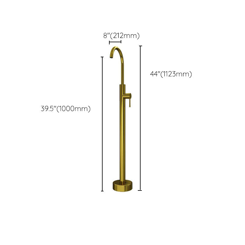 Modern Freestanding Tub Filler with 2 Handles Floor Mounted Bathroom Faucet Clearhalo 'Bathroom Remodel & Bathroom Fixtures' 'Bathtub Faucets' 'bathtub_faucets' 'Home Improvement' 'home_improvement' 'home_improvement_bathtub_faucets' 7233986