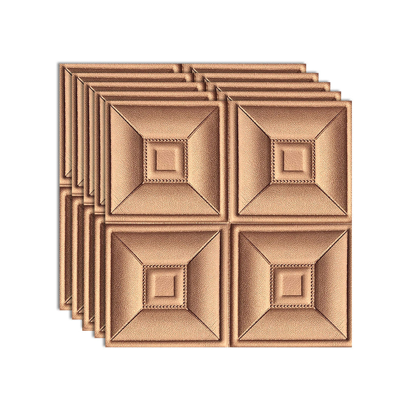 3D Wall Plate Gorgeous Style Simple Home Living Room Wall Panel (10-Pack) Brown Clearhalo 'Flooring 'Home Improvement' 'home_improvement' 'home_improvement_wall_paneling' 'Wall Paneling' 'wall_paneling' 'Walls & Ceilings' Walls and Ceiling' 7234090