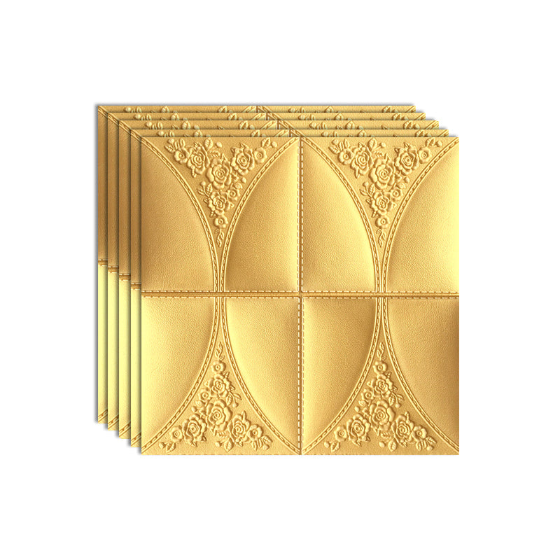 3D Wall Plate Gorgeous Style Simple Home Living Room Wall Panel (10-Pack) Light Gold Clearhalo 'Flooring 'Home Improvement' 'home_improvement' 'home_improvement_wall_paneling' 'Wall Paneling' 'wall_paneling' 'Walls & Ceilings' Walls and Ceiling' 7234093