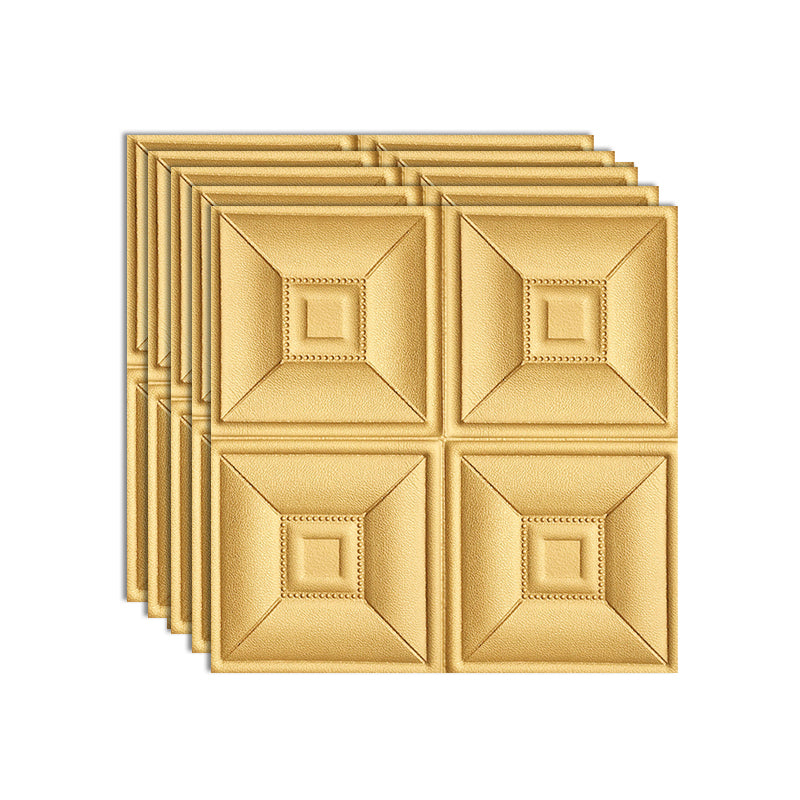 3D Wall Plate Gorgeous Style Simple Home Living Room Wall Panel (10-Pack) Gold Clearhalo 'Flooring 'Home Improvement' 'home_improvement' 'home_improvement_wall_paneling' 'Wall Paneling' 'wall_paneling' 'Walls & Ceilings' Walls and Ceiling' 7234096