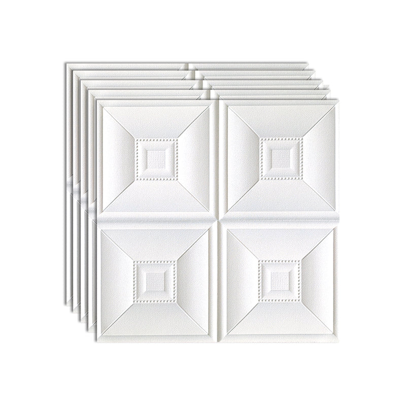 3D Wall Plate Gorgeous Style Simple Home Living Room Wall Panel (10-Pack) Matte White Clearhalo 'Flooring 'Home Improvement' 'home_improvement' 'home_improvement_wall_paneling' 'Wall Paneling' 'wall_paneling' 'Walls & Ceilings' Walls and Ceiling' 7234100