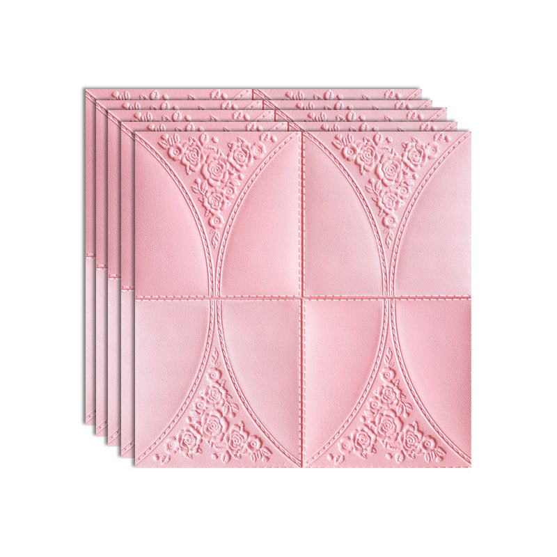 3D Wall Plate Gorgeous Style Simple Home Living Room Wall Panel (10-Pack) Pink Clearhalo 'Flooring 'Home Improvement' 'home_improvement' 'home_improvement_wall_paneling' 'Wall Paneling' 'wall_paneling' 'Walls & Ceilings' Walls and Ceiling' 7234102