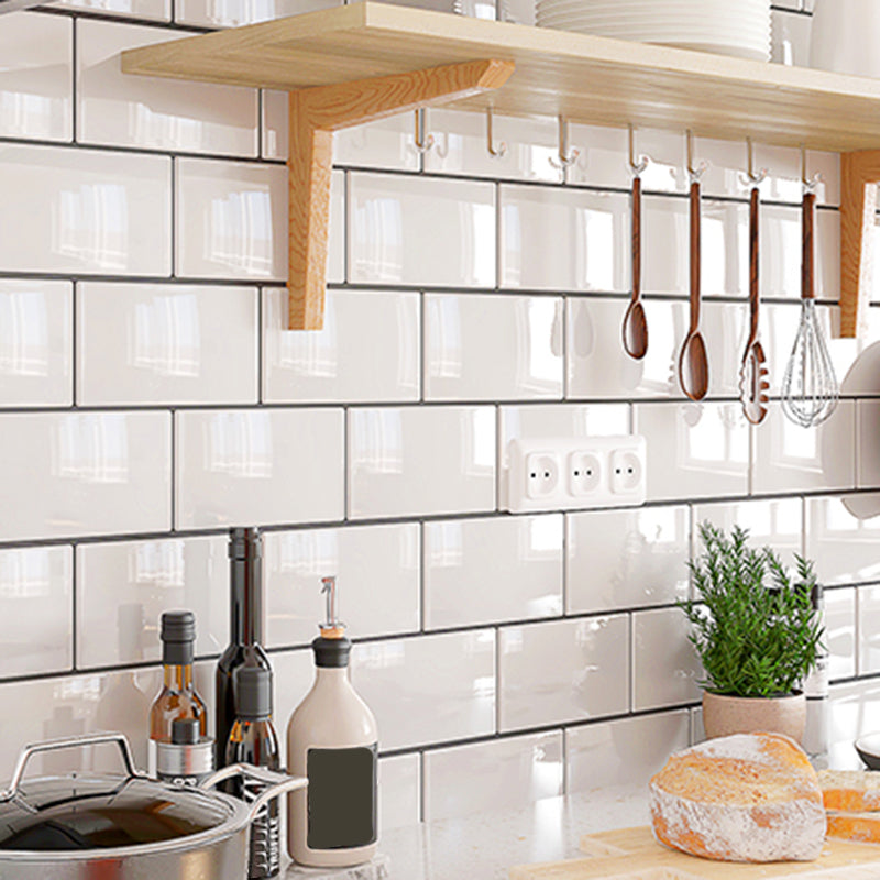 White Subway Tile Water Resistant Peel & Stick Tile for Kitchen Backsplash White Brick Subway Clearhalo 'Flooring 'Home Improvement' 'home_improvement' 'home_improvement_peel_stick_blacksplash' 'Peel & Stick Backsplash Tile' 'peel_stick_blacksplash' 'Walls & Ceilings' Walls and Ceiling' 7234157