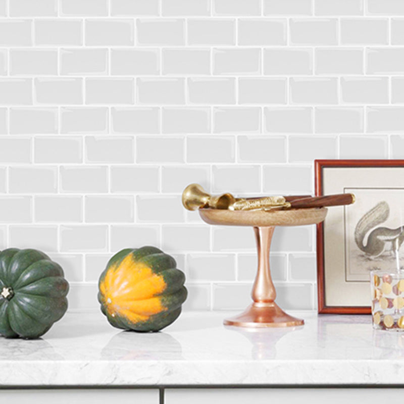 White Subway Tile Water Resistant Peel & Stick Tile for Kitchen Backsplash Off-White Brick Subway Clearhalo 'Flooring 'Home Improvement' 'home_improvement' 'home_improvement_peel_stick_blacksplash' 'Peel & Stick Backsplash Tile' 'peel_stick_blacksplash' 'Walls & Ceilings' Walls and Ceiling' 7234159