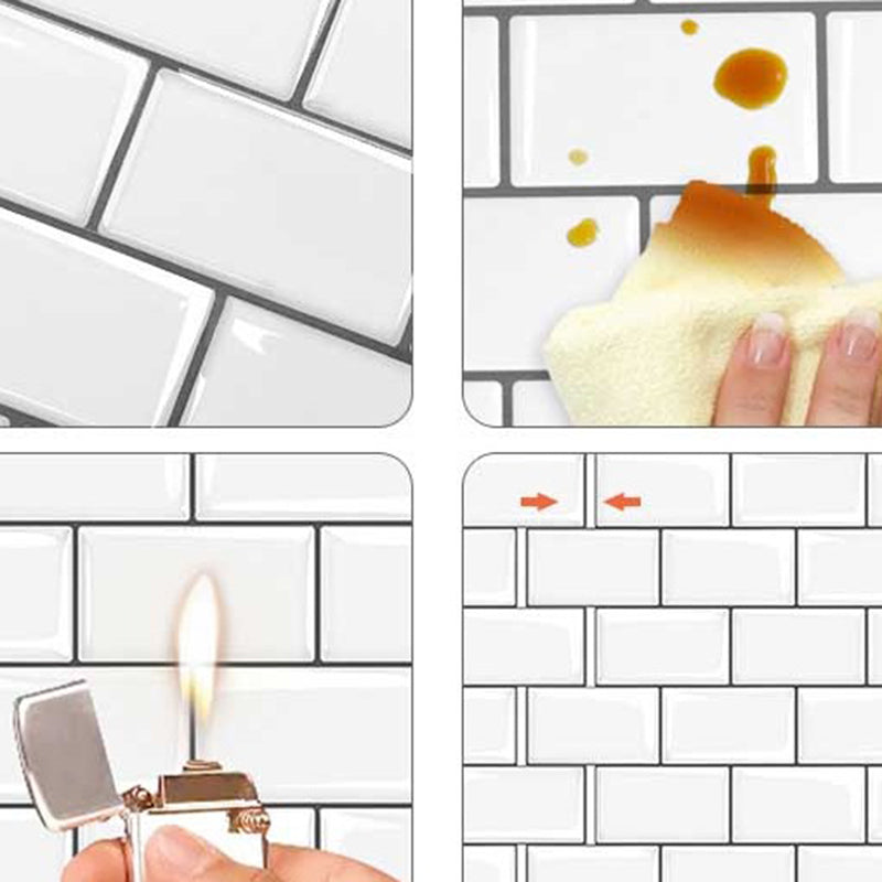 White Subway Tile Water Resistant Peel & Stick Tile for Kitchen Backsplash Clearhalo 'Flooring 'Home Improvement' 'home_improvement' 'home_improvement_peel_stick_blacksplash' 'Peel & Stick Backsplash Tile' 'peel_stick_blacksplash' 'Walls & Ceilings' Walls and Ceiling' 7234167