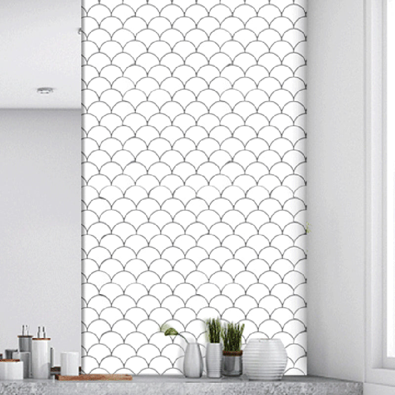 White Subway Tile Water Resistant Peel & Stick Tile for Kitchen Backsplash White Fish Scale Clearhalo 'Flooring 'Home Improvement' 'home_improvement' 'home_improvement_peel_stick_blacksplash' 'Peel & Stick Backsplash Tile' 'peel_stick_blacksplash' 'Walls & Ceilings' Walls and Ceiling' 7234168