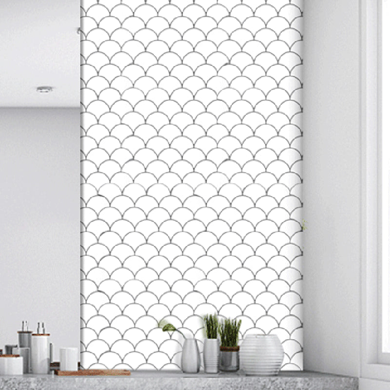 White Subway Tile Water Resistant Peel & Stick Tile for Kitchen Backsplash White Fish Scale Clearhalo 'Flooring 'Home Improvement' 'home_improvement' 'home_improvement_peel_stick_blacksplash' 'Peel & Stick Backsplash Tile' 'peel_stick_blacksplash' 'Walls & Ceilings' Walls and Ceiling' 7234168
