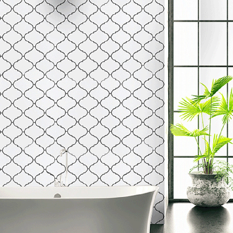 White Subway Tile Water Resistant Peel & Stick Tile for Kitchen Backsplash White Arabesque Clearhalo 'Flooring 'Home Improvement' 'home_improvement' 'home_improvement_peel_stick_blacksplash' 'Peel & Stick Backsplash Tile' 'peel_stick_blacksplash' 'Walls & Ceilings' Walls and Ceiling' 7234170
