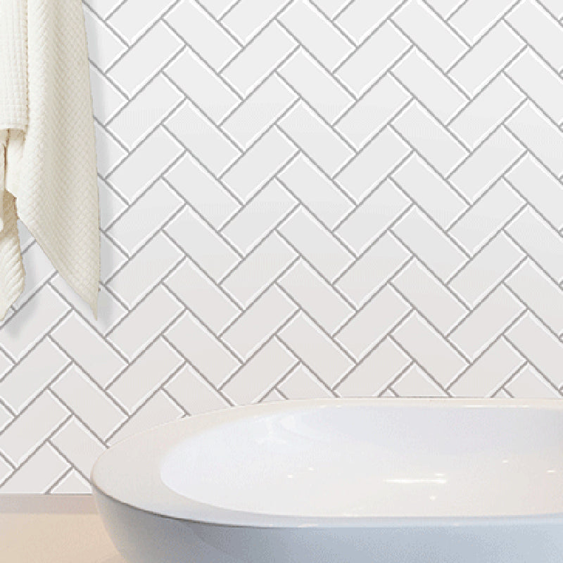 White Subway Tile Water Resistant Peel & Stick Tile for Kitchen Backsplash White Herringbone Clearhalo 'Flooring 'Home Improvement' 'home_improvement' 'home_improvement_peel_stick_blacksplash' 'Peel & Stick Backsplash Tile' 'peel_stick_blacksplash' 'Walls & Ceilings' Walls and Ceiling' 7234172