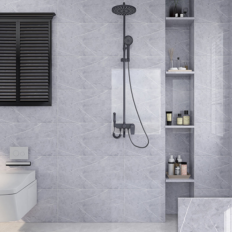 Rectangular Marbling Peel & Stick Tile Stain Resistant Single Tile for Bathroom Backsplash White-Gray Clearhalo 'Flooring 'Home Improvement' 'home_improvement' 'home_improvement_peel_stick_blacksplash' 'Peel & Stick Backsplash Tile' 'peel_stick_blacksplash' 'Walls & Ceilings' Walls and Ceiling' 7234181