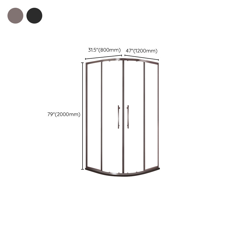 Framed Clear Shower Doors Double Sliding Tempered Shower Bath Door Clearhalo 'Bathroom Remodel & Bathroom Fixtures' 'Home Improvement' 'home_improvement' 'home_improvement_shower_tub_doors' 'Shower and Tub Doors' 'shower_tub_doors' 'Showers & Bathtubs' 7235038