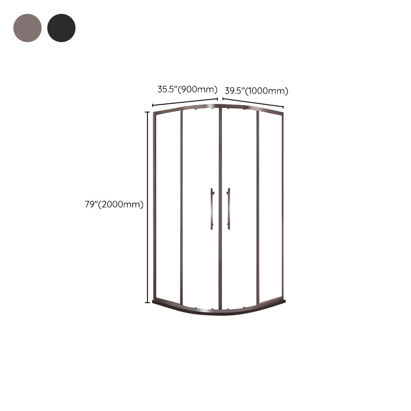 Framed Clear Shower Doors Double Sliding Tempered Shower Bath Door Clearhalo 'Bathroom Remodel & Bathroom Fixtures' 'Home Improvement' 'home_improvement' 'home_improvement_shower_tub_doors' 'Shower and Tub Doors' 'shower_tub_doors' 'Showers & Bathtubs' 7235039