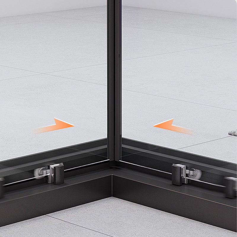 Black Framed Shower Doors Double Sliding Tempered Shower Bath Door Clearhalo 'Bathroom Remodel & Bathroom Fixtures' 'Home Improvement' 'home_improvement' 'home_improvement_shower_tub_doors' 'Shower and Tub Doors' 'shower_tub_doors' 'Showers & Bathtubs' 7235062