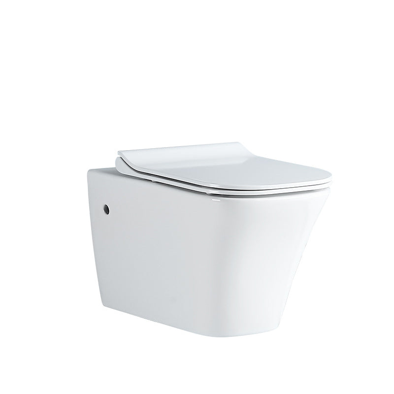 Modern White Flush Toilet Wall Hung Urine Toilet with Seat for Bathroom 14"L x 22"W x 13"H White Toilet Only Clearhalo 'Bathroom Remodel & Bathroom Fixtures' 'Home Improvement' 'home_improvement' 'home_improvement_toilets' 'Toilets & Bidets' 'Toilets' 7235856