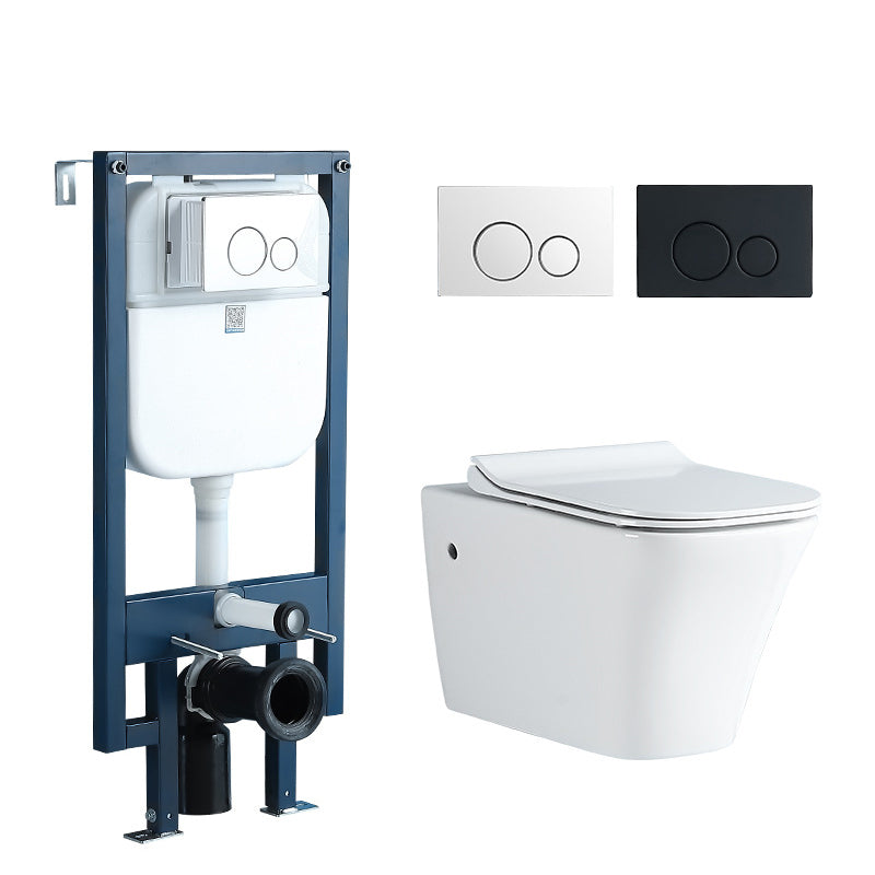 Modern White Flush Toilet Wall Hung Urine Toilet with Seat for Bathroom 14"L x 22"W x 13"H White Toilet with High Tanker Clearhalo 'Bathroom Remodel & Bathroom Fixtures' 'Home Improvement' 'home_improvement' 'home_improvement_toilets' 'Toilets & Bidets' 'Toilets' 7235859