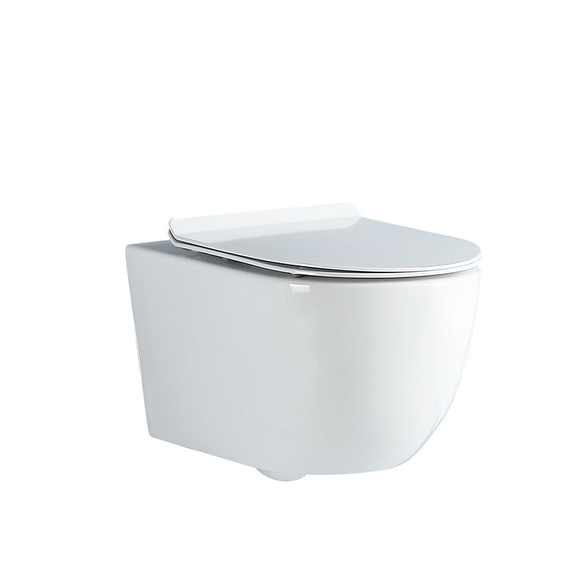 Modern White Flush Toilet Wall Hung Urine Toilet with Seat for Bathroom 14"L x 21"W x 14"H White Toilet Only Clearhalo 'Bathroom Remodel & Bathroom Fixtures' 'Home Improvement' 'home_improvement' 'home_improvement_toilets' 'Toilets & Bidets' 'Toilets' 7235862