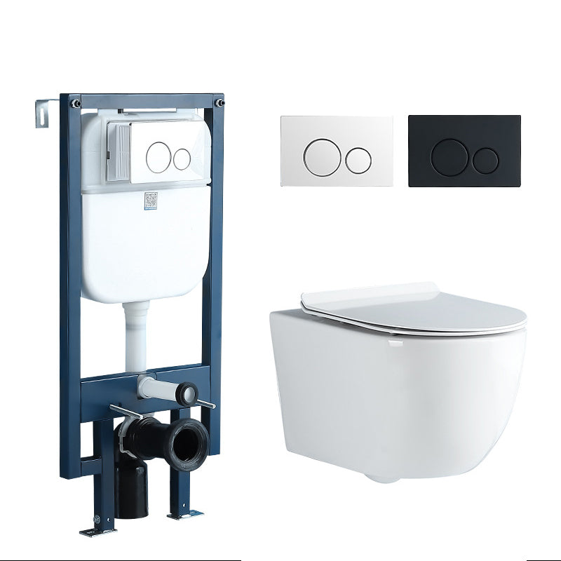Modern White Flush Toilet Wall Hung Urine Toilet with Seat for Bathroom 14"L x 21"W x 14"H White Toilet with High Tanker Clearhalo 'Bathroom Remodel & Bathroom Fixtures' 'Home Improvement' 'home_improvement' 'home_improvement_toilets' 'Toilets & Bidets' 'Toilets' 7235866