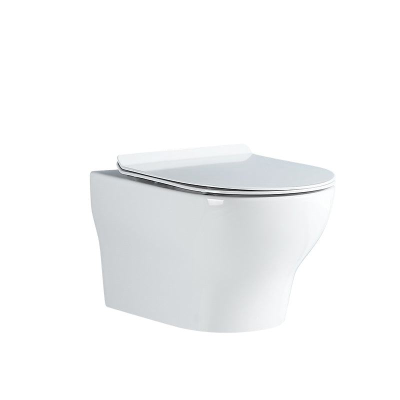 Modern White Flush Toilet Wall Hung Urine Toilet with Seat for Bathroom 15"L x 21"W x 13"H White Toilet Only Clearhalo 'Bathroom Remodel & Bathroom Fixtures' 'Home Improvement' 'home_improvement' 'home_improvement_toilets' 'Toilets & Bidets' 'Toilets' 7235867