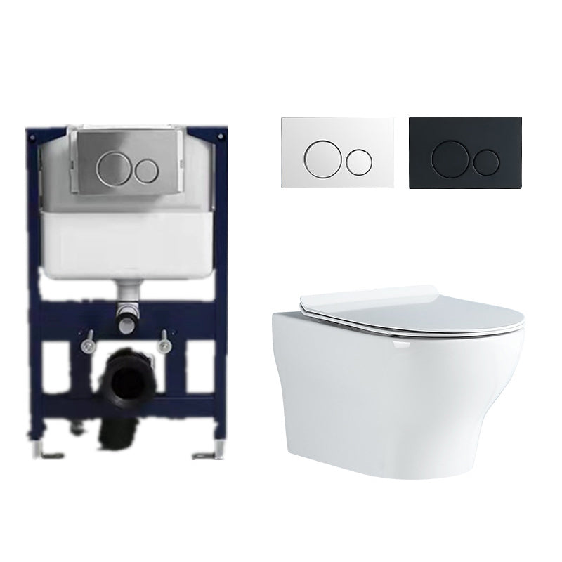 Modern White Flush Toilet Wall Hung Urine Toilet with Seat for Bathroom 15"L x 21"W x 13"H White Toilet with Low Tanker Clearhalo 'Bathroom Remodel & Bathroom Fixtures' 'Home Improvement' 'home_improvement' 'home_improvement_toilets' 'Toilets & Bidets' 'Toilets' 7235869