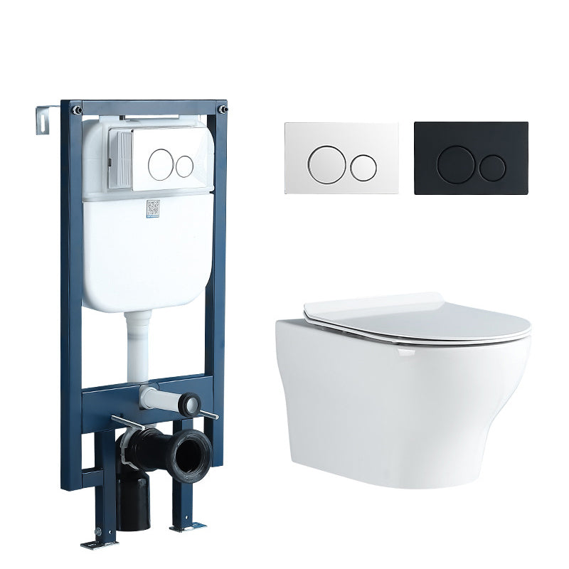Modern White Flush Toilet Wall Hung Urine Toilet with Seat for Bathroom 15"L x 21"W x 13"H White Toilet with High Tanker Clearhalo 'Bathroom Remodel & Bathroom Fixtures' 'Home Improvement' 'home_improvement' 'home_improvement_toilets' 'Toilets & Bidets' 'Toilets' 7235872