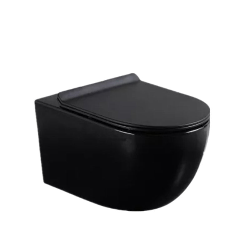 Modern White Flush Toilet Wall Hung Urine Toilet with Seat for Bathroom 14"L x 21"W x 14"H Black Toilet Only Clearhalo 'Bathroom Remodel & Bathroom Fixtures' 'Home Improvement' 'home_improvement' 'home_improvement_toilets' 'Toilets & Bidets' 'Toilets' 7235873