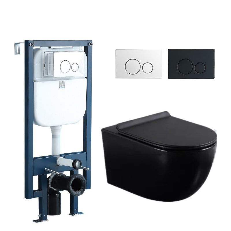Modern White Flush Toilet Wall Hung Urine Toilet with Seat for Bathroom 14"L x 21"W x 14"H Black Toilet with High Tanker Clearhalo 'Bathroom Remodel & Bathroom Fixtures' 'Home Improvement' 'home_improvement' 'home_improvement_toilets' 'Toilets & Bidets' 'Toilets' 7235876