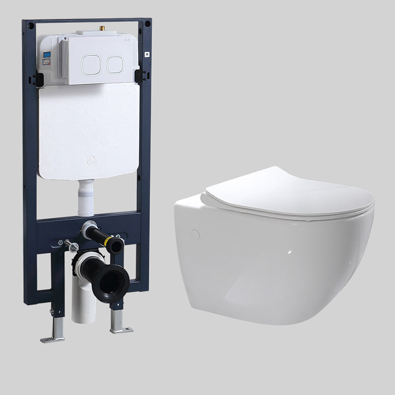 Modern Wall Mount Flush Toilet White Urine Toilet with Seat for Bathroom 15"L x 22"W x 14"H White Toilet & Thin Tanker Clearhalo 'Bathroom Remodel & Bathroom Fixtures' 'Home Improvement' 'home_improvement' 'home_improvement_toilets' 'Toilets & Bidets' 'Toilets' 7235884
