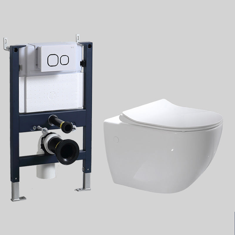 Modern Wall Mount Flush Toilet White Urine Toilet with Seat for Bathroom 15"L x 22"W x 14"H White Toilet with Low Tanker Clearhalo 'Bathroom Remodel & Bathroom Fixtures' 'Home Improvement' 'home_improvement' 'home_improvement_toilets' 'Toilets & Bidets' 'Toilets' 7235886