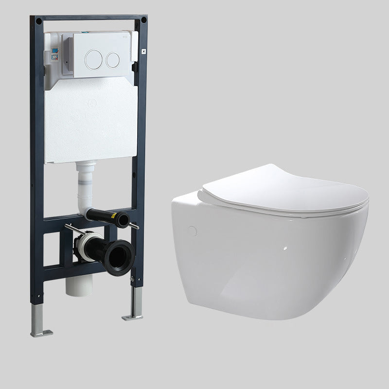 Modern Wall Mount Flush Toilet White Urine Toilet with Seat for Bathroom 15"L x 22"W x 14"H White Toilet with High Tanker Clearhalo 'Bathroom Remodel & Bathroom Fixtures' 'Home Improvement' 'home_improvement' 'home_improvement_toilets' 'Toilets & Bidets' 'Toilets' 7235888