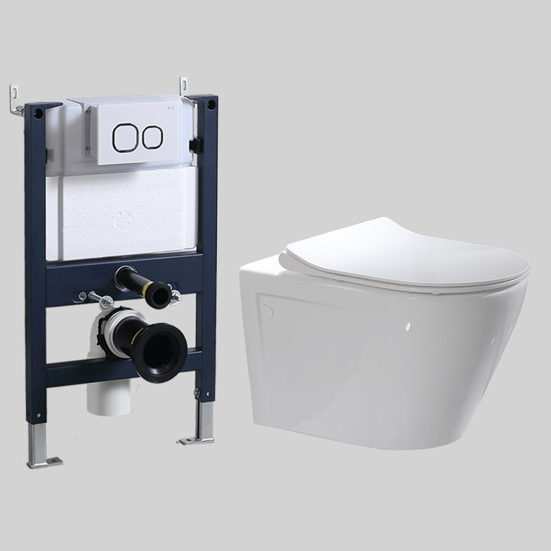 Modern Wall Mount Flush Toilet White Urine Toilet with Seat for Bathroom 15"L x 22"W x 14"H Bright White Toilet with Low Tanker Clearhalo 'Bathroom Remodel & Bathroom Fixtures' 'Home Improvement' 'home_improvement' 'home_improvement_toilets' 'Toilets & Bidets' 'Toilets' 7235893
