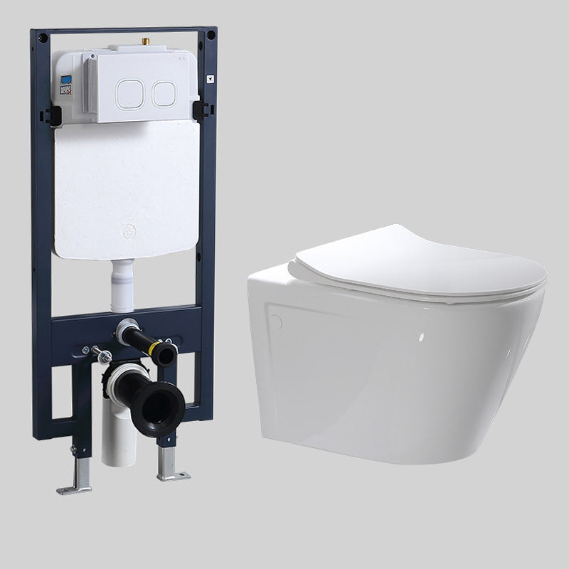 Modern Wall Mount Flush Toilet White Urine Toilet with Seat for Bathroom 15"L x 22"W x 14"H Bright White Toilet & Thin Tanker Clearhalo 'Bathroom Remodel & Bathroom Fixtures' 'Home Improvement' 'home_improvement' 'home_improvement_toilets' 'Toilets & Bidets' 'Toilets' 7235895