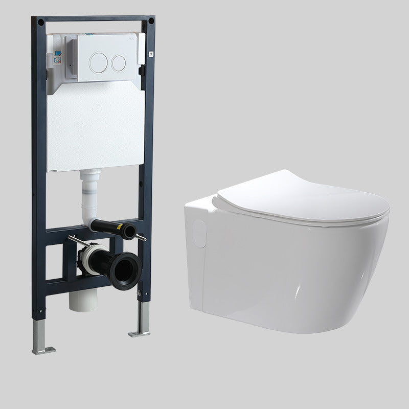Modern Wall Mount Flush Toilet White Urine Toilet with Seat for Bathroom 14"L x 22"W x 14"H White Toilet with High Tanker Clearhalo 'Bathroom Remodel & Bathroom Fixtures' 'Home Improvement' 'home_improvement' 'home_improvement_toilets' 'Toilets & Bidets' 'Toilets' 7235901