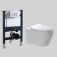 Modern Wall Mount Flush Toilet White Urine Toilet with Seat for Bathroom 14"L x 22"W x 14"H White Toilet with Low Tanker Clearhalo 'Bathroom Remodel & Bathroom Fixtures' 'Home Improvement' 'home_improvement' 'home_improvement_toilets' 'Toilets & Bidets' 'Toilets' 7235902
