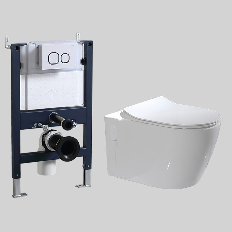 Modern Wall Mount Flush Toilet White Urine Toilet with Seat for Bathroom 14"L x 22"W x 14"H White Toilet with Low Tanker Clearhalo 'Bathroom Remodel & Bathroom Fixtures' 'Home Improvement' 'home_improvement' 'home_improvement_toilets' 'Toilets & Bidets' 'Toilets' 7235902