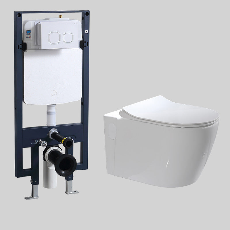 Modern Wall Mount Flush Toilet White Urine Toilet with Seat for Bathroom 14"L x 22"W x 14"H White Toilet & Thin Tanker Clearhalo 'Bathroom Remodel & Bathroom Fixtures' 'Home Improvement' 'home_improvement' 'home_improvement_toilets' 'Toilets & Bidets' 'Toilets' 7235903
