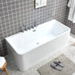 Modern Rectangular Bath Acrylic Center-Front Freestanding Bathtub No Waterfall, No Constant Temperature Tub with Silver 5-Piece Set Clearhalo 'Bathroom Remodel & Bathroom Fixtures' 'Bathtubs' 'Home Improvement' 'home_improvement' 'home_improvement_bathtubs' 'Showers & Bathtubs' 7235992