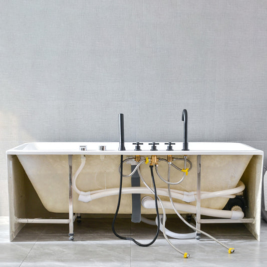 Modern Rectangular Bath Acrylic Center-Front Freestanding Bathtub Clearhalo 'Bathroom Remodel & Bathroom Fixtures' 'Bathtubs' 'Home Improvement' 'home_improvement' 'home_improvement_bathtubs' 'Showers & Bathtubs' 7236003