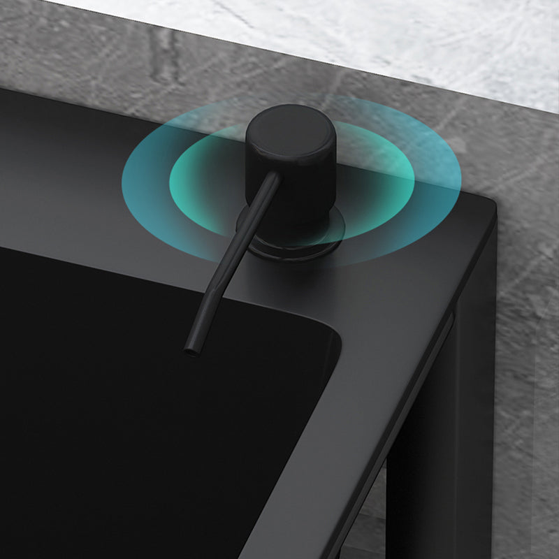 Modern Style Kitchen Sink All-in-one Black Kitchen Sink with Drain Assembly Clearhalo 'Home Improvement' 'home_improvement' 'home_improvement_kitchen_sinks' 'Kitchen Remodel & Kitchen Fixtures' 'Kitchen Sinks & Faucet Components' 'Kitchen Sinks' 'kitchen_sinks' 7237090