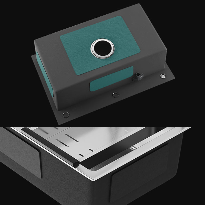 Modern Kitchen Sink Stainless Rectangular Kitchen Sink with Pull-out Faucet Clearhalo 'Home Improvement' 'home_improvement' 'home_improvement_kitchen_sinks' 'Kitchen Remodel & Kitchen Fixtures' 'Kitchen Sinks & Faucet Components' 'Kitchen Sinks' 'kitchen_sinks' 7237122