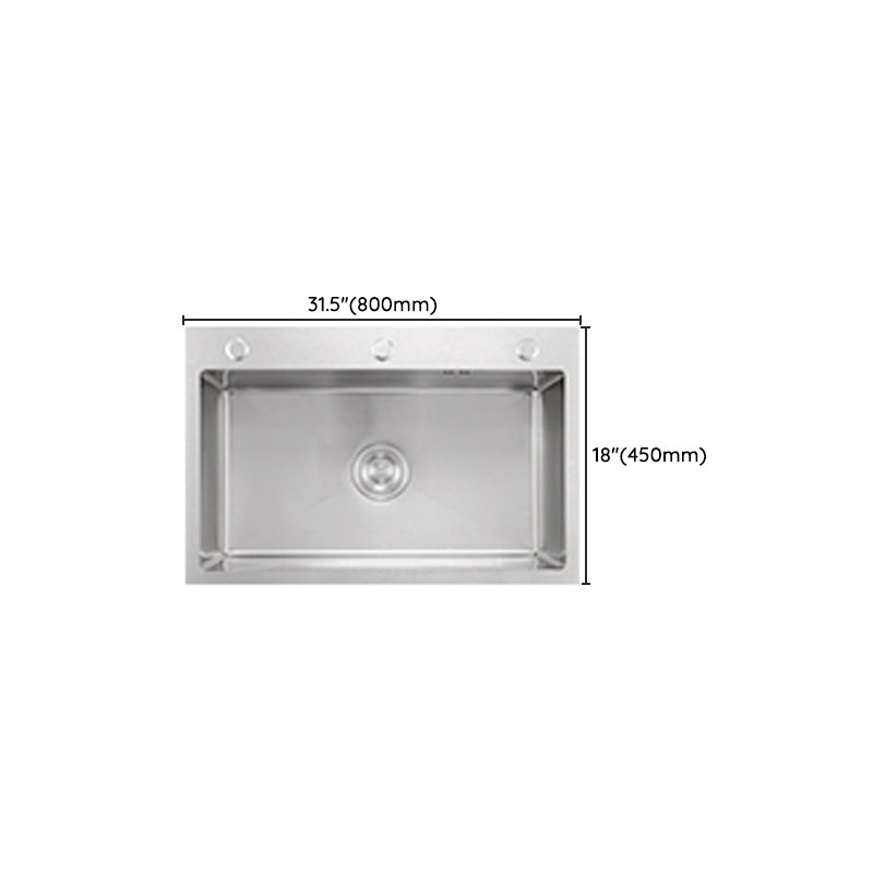 Modern Kitchen Sink Stainless Rectangular Kitchen Sink with Pull-out Faucet Clearhalo 'Home Improvement' 'home_improvement' 'home_improvement_kitchen_sinks' 'Kitchen Remodel & Kitchen Fixtures' 'Kitchen Sinks & Faucet Components' 'Kitchen Sinks' 'kitchen_sinks' 7237123