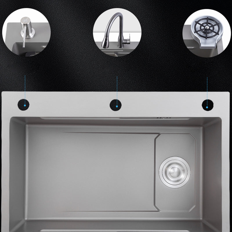 Modern Kitchen Sink Stainless Rectangular Faucet Kitchen Sink Clearhalo 'Home Improvement' 'home_improvement' 'home_improvement_kitchen_sinks' 'Kitchen Remodel & Kitchen Fixtures' 'Kitchen Sinks & Faucet Components' 'Kitchen Sinks' 'kitchen_sinks' 7237136
