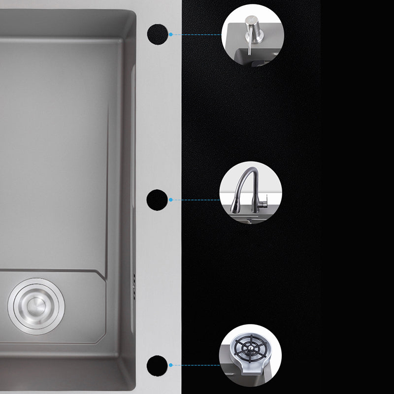 Modern Kitchen Sink Stainless Rectangular Faucet Kitchen Sink Clearhalo 'Home Improvement' 'home_improvement' 'home_improvement_kitchen_sinks' 'Kitchen Remodel & Kitchen Fixtures' 'Kitchen Sinks & Faucet Components' 'Kitchen Sinks' 'kitchen_sinks' 7237145