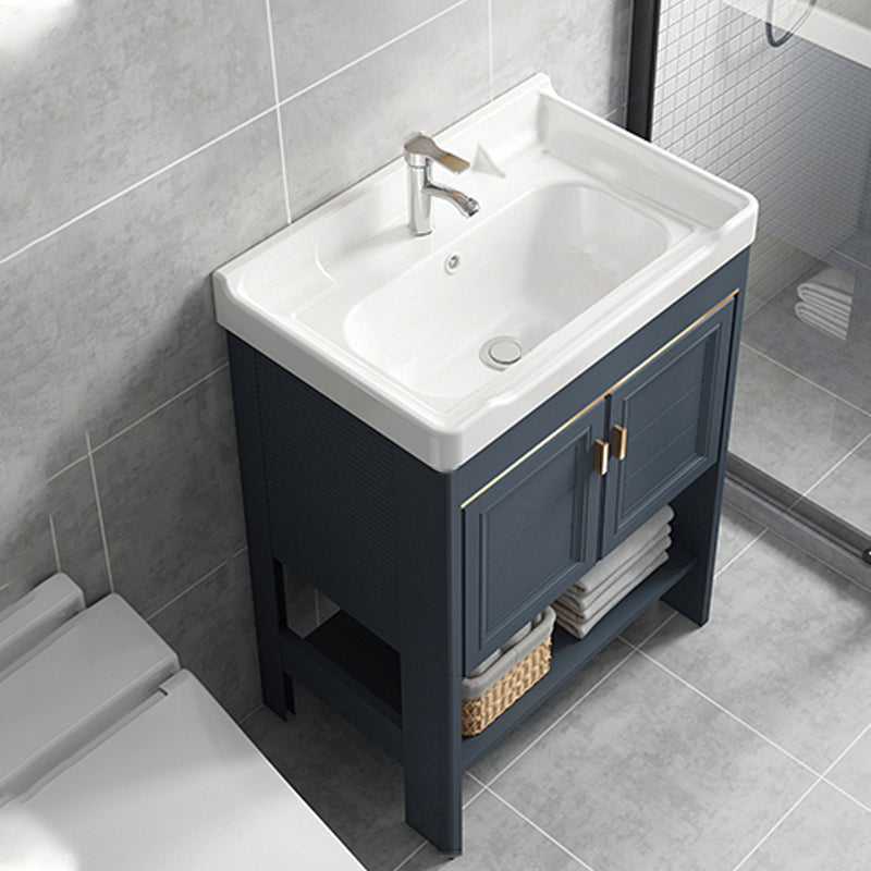 Glam Bathroom Vanity Set Freestanding Faucet Included Bathroom Sink Vanity Vanity & Faucet 24"L x 16"W x 30"H Clearhalo 'Bathroom Remodel & Bathroom Fixtures' 'Bathroom Vanities' 'bathroom_vanities' 'Home Improvement' 'home_improvement' 'home_improvement_bathroom_vanities' 7237289