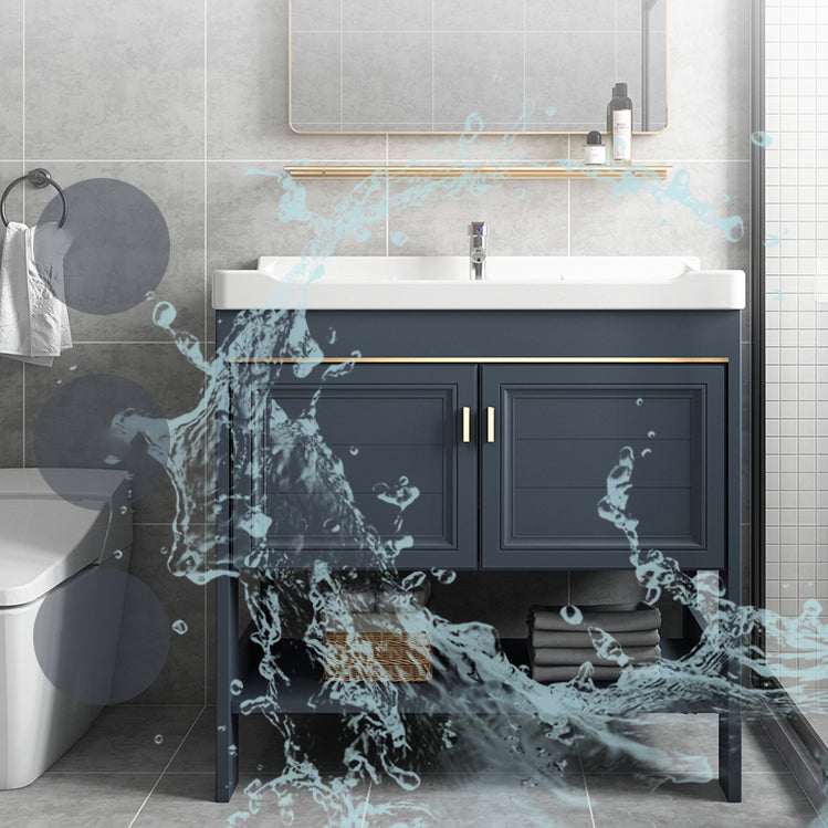 Glam Bathroom Vanity Set Freestanding Faucet Included Bathroom Sink Vanity Clearhalo 'Bathroom Remodel & Bathroom Fixtures' 'Bathroom Vanities' 'bathroom_vanities' 'Home Improvement' 'home_improvement' 'home_improvement_bathroom_vanities' 7237290