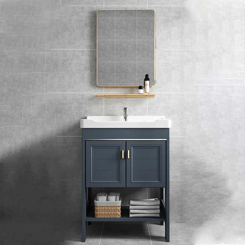 Glam Bathroom Vanity Set Freestanding Faucet Included Bathroom Sink Vanity Vanity & Faucet & Mirrors 24"L x 16"W x 30"H Clearhalo 'Bathroom Remodel & Bathroom Fixtures' 'Bathroom Vanities' 'bathroom_vanities' 'Home Improvement' 'home_improvement' 'home_improvement_bathroom_vanities' 7237294